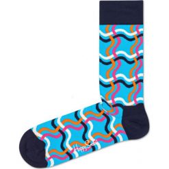 Happy Socks Squiggly Skarpetki Niebieski. Niebieskie skarpetki męskie Happy Socks, bez wzorów, z bawełny. Za 47,95 zł.