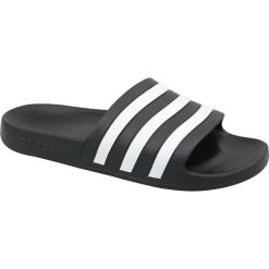 Adidas Adilette Aqua F35543 44,5 Czarne. Czarne kapcie męskie Adidas, z syntetyku. W wyprzedaży za 69,99 zł.