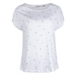 T-shirty damskie: Mustang T-Shirt Damski Aop S Biały