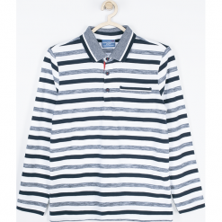 Koszulka. Białe t-shirty chłopięce ELEGANT JUNIOR BOY, w paski, z elastanu, z długim rękawem. Za 45,90 zł.
