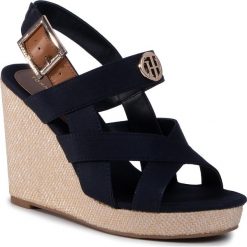 Espadryle TOMMY HILFIGER - Basic Hardware High Wedge Sandal FW0FW04739 Desert Sky DW5. Niebieskie espadryle damskie TOMMY HILFIGER, bez wzorów, ze skóry, bez obcasa, na obcasie. W wyprzedaży za 269,00 zł.