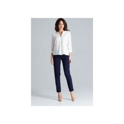 Bluzka L035 Ecru. Brązowe bluzki damskie Lenitif, xl, bez wzorów, z dekoltem w serek, z długim rękawem. Za 119,00 zł.