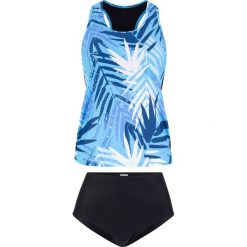 Tankini (2 części) bonprix niebieski z nadrukiem. Niebieskie stroje kąpielowe damskie bonprix, w paski. Za 109,99 zł.