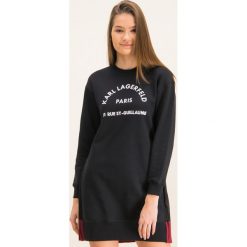 Sukienka codzienna Karl Lagerfeld 96KW1831. Czarne sukienki damskie KARL LAGERFELD, na co dzień, xs, bez wzorów, z bawełny, bez kołnierzyka, bez rękawów, proste. W wyprzedaży za 669,00 zł.