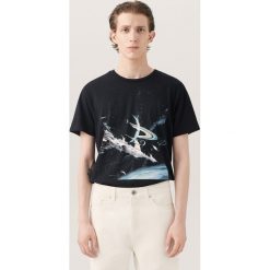T-shirty męskie z nadrukiem: T-shirt z nadrukiem sci-fi re.design – Czarny