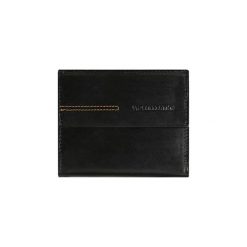 Portfele męskie: Skórzany portfel w kolorze czarnym – (S)9,5 x (W)11 cm