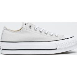 Converse - Tenisówki. Szare trampki i tenisówki damskie marki Converse, z gumy, na sznurówki. W wyprzedaży za 199,90 zł.