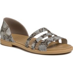 Sandały CROCS - Tulum Open Flat W 206109 Mushroom/Stucco. Pomarańczowe klapki damskie Crocs, bez wzorów, z tworzywa sztucznego, bez obcasa, na obcasie. Za 219,00 zł.