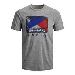Jack&Jones T-shirt męski Jorinkbleed Tee Ss Crew Neck Slim LightGrey Melange (rozmiar S). Koszulki męskie Jack&Jones, s, bez wzorów, z bawełny, bez kołnierzyka. W wyprzedaży za 38,00 zł.