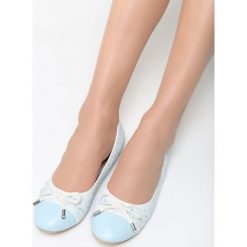 Niebieskie Balerinki One Desire. Niebieskie baleriny damskie marki Born2be, bez wzorów, ze skóry, bez obcasa, na płaskiej podeszwie. Za 39,99 zł.