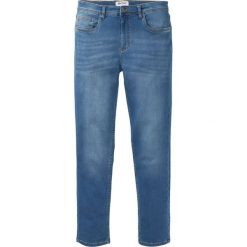 Dżinsy dresowe Slim Fit Straight bonprix jasnoniebieski. Niebieskie jeansy męskie bonprix, m, bez wzorów, z jeansu. Za 89,99 zł.