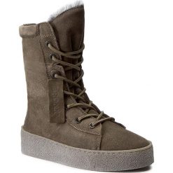 Botki BRONX - 46995-C BX 1418 Khaki/Grey 2152. Zielone botki damskie skórzane marki Bronx. W wyprzedaży za 309,00 zł.