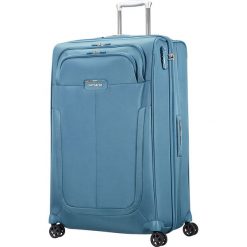 Walizka "Spinner" w kolorze niebieskim - 49 x 78 x 30 cm. Niebieskie walizki Samsonite, bez wzorów, z poliesteru. W wyprzedaży za 386,95 zł.