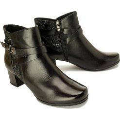 CAPRICE 25336-25 019 black combination, botki damskie. Czarne botki damskie Caprice, z polaru, bez obcasa, na obcasie, na zamek. Za 349,90 zł.