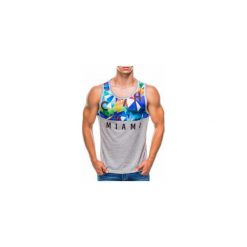 BOKSERKA MĘSKA Z NADRUKIEM S779 - SZARA. Szare t-shirty męskie producent niezdefiniowany, s, z nadrukiem. Za 19,99 zł.