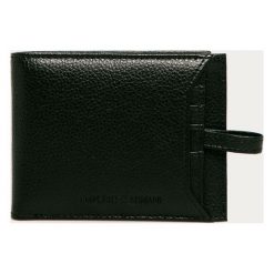 Emporio Armani - Portfel skórzany. Czarne portfele męskie Emporio Armani, bez wzorów, z poliesteru. Za 639,90 zł.