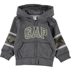 Bluza w kolorze szarym. Szare bluzy niemowlęce Gap Kids, z aplikacjami, bez rękawów, bez kaptura. W wyprzedaży za 69,95 zł.