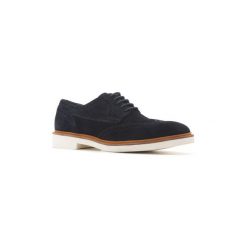 Derby Geox U Damocle B- Print. Suede U820SB 0BS22 C4002. Niebieskie półbuty męskie Geox, bez wzorów, bez zapięcia. W wyprzedaży za 407,62 zł.
