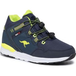 Sneakersy KANGAROOS - Trabo Rtx 18376 000 4054 D Dk Navy/Lime. Niebieskie trampki chłopięce KangaROOS, bez wzorów, ze skóry ekologicznej, bez zapięcia. W wyprzedaży za 159,00 zł.