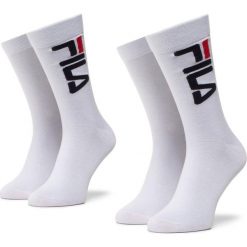 Zestaw 2 par wysokich skarpet unisex FILA - Calza F9632 White 300. Białe skarpetki damskie Fila, bez wzorów, z elastanu. Za 35,99 zł.