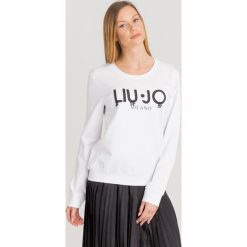 BLUZA Liu Jo Sport. Białe bluzy sportowe damskie Liu Jo Sport, s, z nadrukiem, z bawełny, bez rękawów, bez kaptura. Za 299,40 zł.