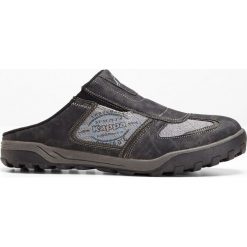 Klapki Kappa bonprix czarno-szary. Czarne kapcie męskie bonprix, z materiału, bez zapięcia. Za 139,99 zł.
