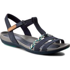 Sandały CLARKS - Tealite Grace 261238944 Navy. Niebieskie klapki damskie Clarks, bez wzorów, ze skóry, bez obcasa. Za 279,00 zł.