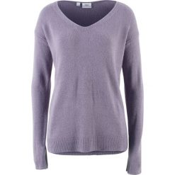 Swetry oversize damskie: Sweter oversize z rozcięciem bonprix dymny fioletowy