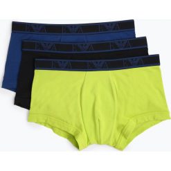 Emporio Armani - Obcisłe bokserki męskie pakowane po 3 szt., zielony. Zielone bokserki męskie Emporio Armani, bez wzorów, z bawełny. Za 199,95 zł.