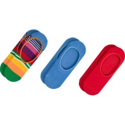 Zestaw 3 par stopek unisex HAPPY SOCKS - MST18-3000 Kolorowy. Skarpetki damskie Happy Socks, bez wzorów, z elastanu. Za 69,90 zł.