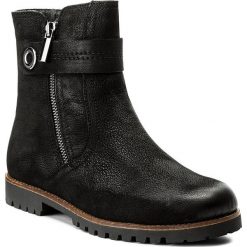 Botki CAPRICE - 9-26460-29 Black Nubuc 008. Czarne botki damskie na obcasie marki Caprice, z nubiku. W wyprzedaży za 229,00 zł.