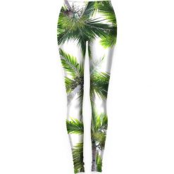 Legginsy: Legginsy w kolorze biało-zielonym