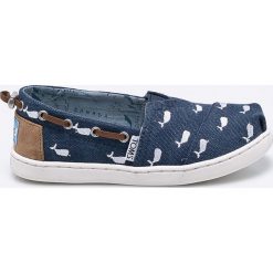 Toms - Tenisówki dziecięce Bimini. Niebieskie trampki dziewczęce Toms, bez wzorów, z materiału, bez zapięcia. W wyprzedaży za 89,90 zł.