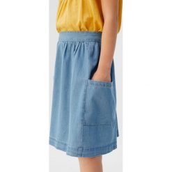 Mango Kids - Spódnica dziecięca Watson 110-164 cm. Niebieskie spódniczki dziewczęce Mango Kids, bez wzorów, z bawełny, midi, rozkloszowane. W wyprzedaży za 49,90 zł.
