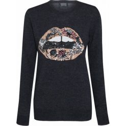Sweter MARKUS LUPFER SEQUIN FOWER LIP. Szare swetry damskie Markus Lupfer, s, z aplikacjami, z wełny, bez rękawów, bez kaptura. W wyprzedaży za 800,00 zł.