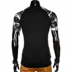 T-SHIRT MĘSKI Z NADRUKIEM MORO S1013 - CZARNY/GRAFITOWY. Czarne t-shirty męskie z nadrukiem Ombre Clothing, m. Za 35,00 zł.