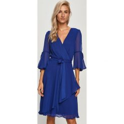 Dkny - Sukienka. Niebieskie sukienki damskie DKNY, na co dzień, bez wzorów, z poliesteru, bez kołnierzyka, bez rękawów, mini, rozkloszowane. Za 639,90 zł.