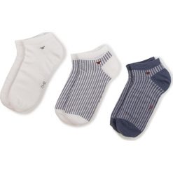 Zestaw 3 par niskich skarpet unisex TOM TAILOR - 90119 Graphic Stone Blue 406. Niebieskie skarpetki damskie marki Tom Tailor, bez wzorów, z elastanu. Za 35,00 zł.