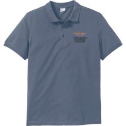Shirt polo bonprix dymny niebieski. Szare koszulki polo męskie bonprix, s, bez wzorów, bez rękawów. Za 27,99 zł.