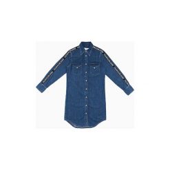 Koszule Calvin Klein Jeans J20J211833 FONDATION WESTERN. Niebieskie koszule damskie Calvin Klein Jeans, s, bez wzorów, z jeansu, bez kołnierzyka, bez rękawów. Za 391,82 zł.
