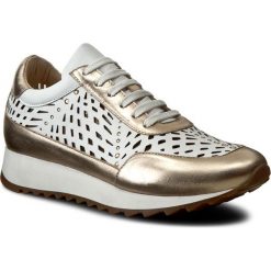 Sneakersy LORIBLU - 7E IS2257 II Lam. Beige/Vitello G. Żółte półbuty damskie marki Loriblu, na co dzień, z aplikacjami, ze skóry, bez obcasa, na sznurówki. W wyprzedaży za 949,00 zł.