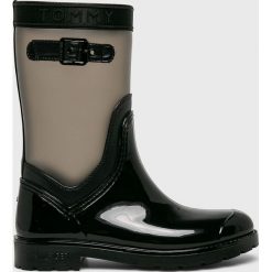 Tommy Hilfiger - Kalosze. Niebieskie kalosze damskie TOMMY HILFIGER, bez wzorów, z materiału. W wyprzedaży za 239,90 zł.