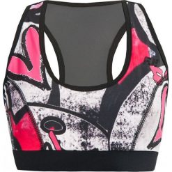 Topy sportowe damskie: Feelj Top Push-up Graffiti czarno-różowy r. M