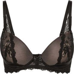 Biustonosz z usztywnianymi miseczkami bonprix czarny. Czarne biustonosze bonprix, w koronkowe wzory, z koronki. Za 64,99 zł.