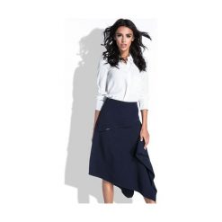 Elegancka spódnica midi do pracy - granat, s. Spódniczki damskie e-margeritka.pl, s, bez wzorów, z poliesteru, eleganckie, bez rękawów, bez kaptura. Za 129,99 zł.