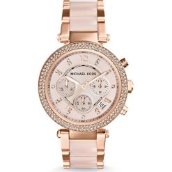 Zegarek MICHAEL KORS - Parker MK5896 Rose Gold/Rose Gold. Czerwone zegarki damskie Michael Kors. Za 1499,00 zł.