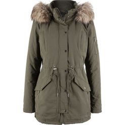 Parka ocieplana bonprix ciemnooliwkowy. Zielone parki damskie bonprix. Za 269,99 zł.