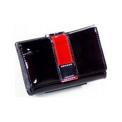 Skórzany portfel damski czarny Lorenti 76117 - Czarny || CZARNY Z CZERWONYM. Czarne portfele damskie LORENTI, ze skóry. Za 79,99 zł.