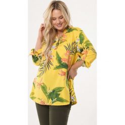 Żółta Koszula Unopened. Żółte bluzki damskie Born2be, xl, bez wzorów, bez kołnierzyka, bez rękawów. Za 59,99 zł.
