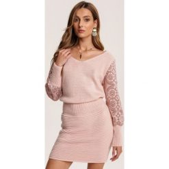 Różowa Sukienka Adelsala. Różowe sukienki damskie Renee, uniwersalny, bez wzorów, bez kołnierzyka, bez rękawów, mini. Za 149,99 zł.